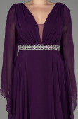 Dark Purple Long Chiffon Plus Size Evening Dress ABU3543