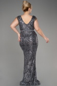 Long Anthracite Plus Size Engagement Dress ABU3876