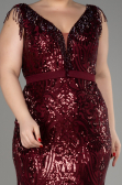 Long Burgundy Plus Size Engagement Dress ABU3876