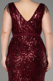 Long Burgundy Plus Size Engagement Dress ABU3876
