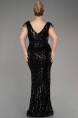 Long Black Plus Size Engagement Dress ABU3876