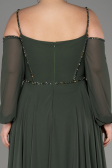 Olive Drab Long Chiffon Slit Evening Dress ABU3914