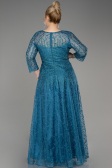 Oil Green Long Sleeve Laced Plus Size Evening Dress ABU3932