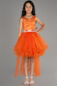 Front Short Back Long Orange Girl Dress ABO106