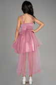 Front Short Back Long Rose Colored Girl Dress ABO106