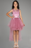 Front Short Back Long Rose Colored Girl Dress ABO106