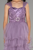 Front Short Back Long Lavender Girl Dress ABO105