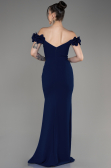 Navy Blue Long Mermaid Evening Gown ABU3891
