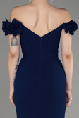 Navy Blue Long Mermaid Evening Gown ABU3891