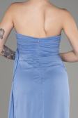 Indigo Strapless Slit Long Chiffon Evening Dress ABU3947