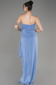 Indigo Strapless Slit Long Chiffon Evening Dress ABU3947