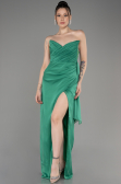 Green Strapless Slit Long Chiffon Evening Dress ABU3947