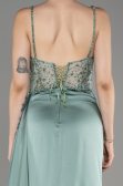 Turquoise Long Satin Evening Dress ABU3875
