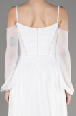 White Long Chiffon Slit Evening Dress ABU3914
