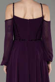 Purple Long Chiffon Slit Evening Dress ABU3914