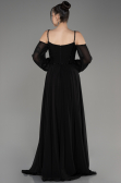 Black Long Chiffon Slit Evening Dress ABU3914