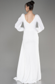 White Long Chiffon Evening Dress ABU3885