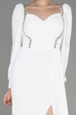 White Long Chiffon Evening Dress ABU3885