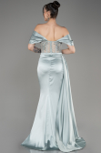 Mint Long Satin Evening Dress ABU3895