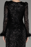 Long Black Scaly Mermaid Prom Dress ABU3177