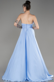 Light Blue Strapless Long Satin Prom Dress ABU3965