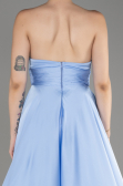 Light Blue Strapless Long Satin Prom Dress ABU3965