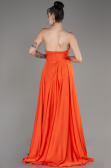 Orange Strapless Long Satin Prom Dress ABU3965
