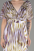 Lila Short Sleeve Print Long Satin Prom Dress ABU3973
