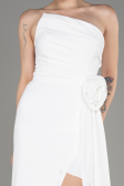 White Strapless Slit Long Chiffon Evening Dress ABU3974