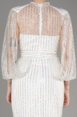 White Stoned Long Evening Gown ABU3981