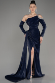 Navy Blue One Sleeve Long Formal Evening Dress ABU3976