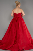 Long Red Plus Size Engagement Dress ABU3619