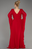 Red Long Chiffon Plus Size Evening Dress ABU3543