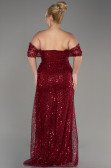 Burgundy Long Scaly Evening Dress ABU3577
