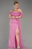 Pink Long Scaly Evening Dress ABU3577