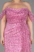 Pink Long Scaly Evening Dress ABU3577