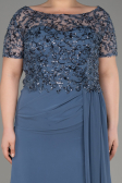 Indigo Long Chiffon Plus Size Engagement Dress ABU3731