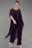 Dark Purple Chiffon Plus Size Evening Dress ABT111