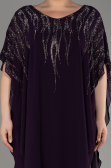 Dark Purple Chiffon Plus Size Evening Dress ABT111