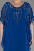 Sax Blue Chiffon Plus Size Evening Dress ABT111