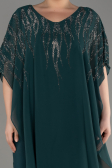 Emerald Green Chiffon Plus Size Evening Dress ABT111
