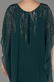 Emerald Green Chiffon Plus Size Evening Dress ABT111