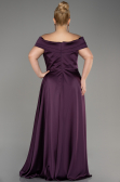 Dark Purple Long Satin Plus Size Evening Dress ABU2355