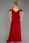 Red Long Chiffon Plus Size Evening Gown ABU3742