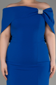 Sax Blue Long Plus Size Evening Gown ABU3945