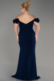 Long Navy Blue Plus Size Prom Dress ABU3946