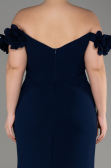 Long Navy Blue Plus Size Prom Dress ABU3946