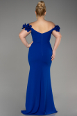 Sax Blue Long Plus Size Prom Dress ABU3946
