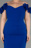 Sax Blue Long Plus Size Prom Dress ABU3946