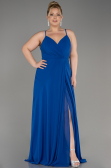 Sax Blue Long Plus Size Evening Dress ABU1324